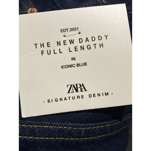 Zara Women’s The New Daddy Jeans Size 4 Full Length Slim Fit Iconic Blue Dark - Picture 3 of 9